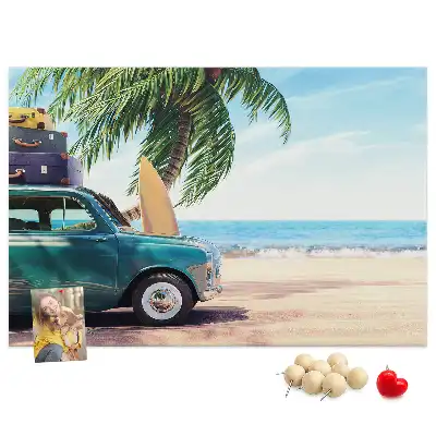 Memobord van kurk Vakantiestrand