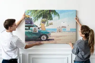 Memobord van kurk Vakantiestrand