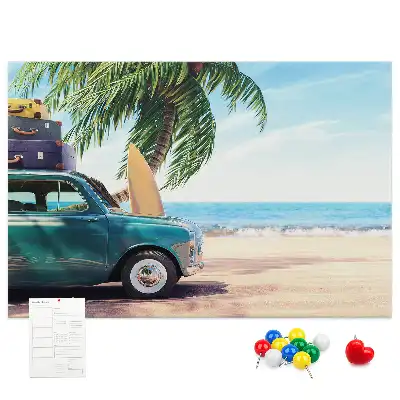 Memobord van kurk Vakantiestrand