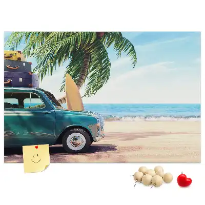 Memobord van kurk Vakantiestrand