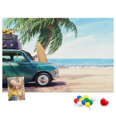 Memobord van kurk Vakantiestrand
