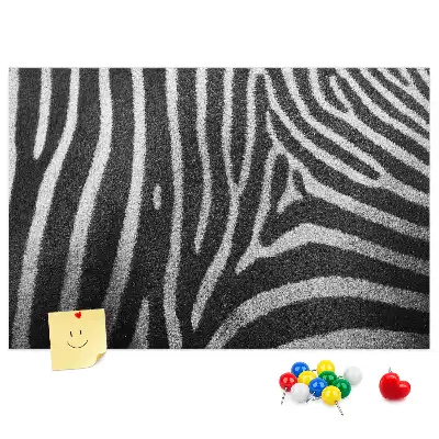 Kurken prikbord met zebrapatroon