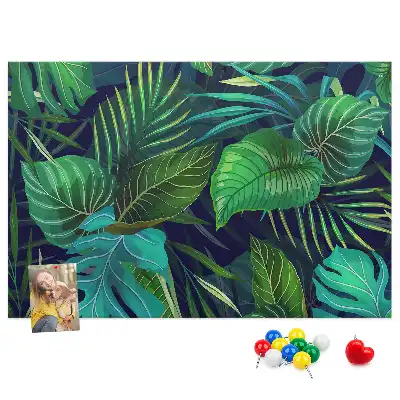Memobord van kurk Exotische bladeren