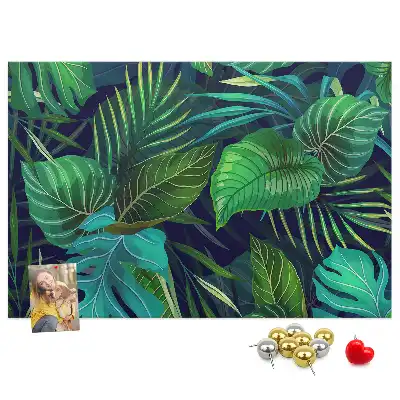 Memobord van kurk Exotische bladeren