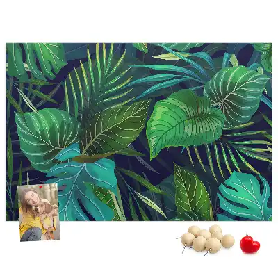 Memobord van kurk Exotische bladeren