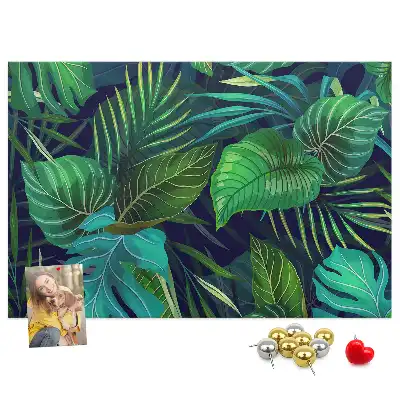 Memobord van kurk Exotische bladeren