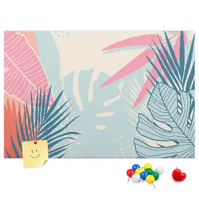 Memobord van kurk Pastelkleurige bladeren
