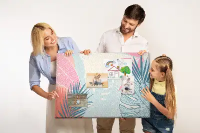 Memobord van kurk Pastelkleurige bladeren
