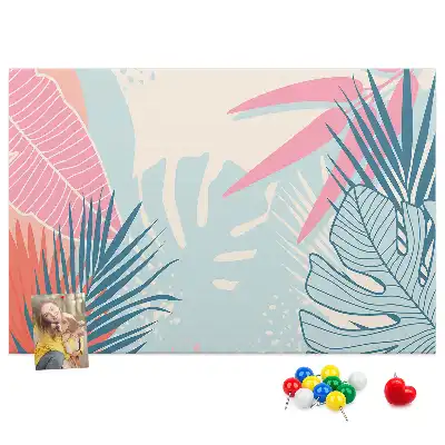 Memobord van kurk Pastelkleurige bladeren