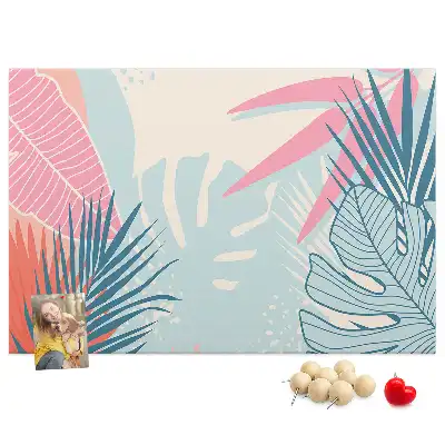 Memobord van kurk Pastelkleurige bladeren