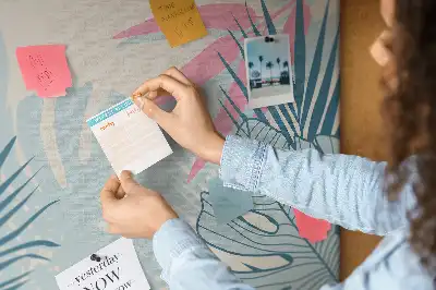 Memobord van kurk Pastelkleurige bladeren