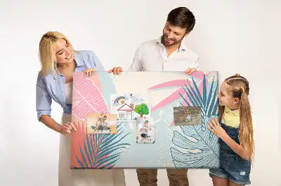 Memobord van kurk Pastelkleurige bladeren