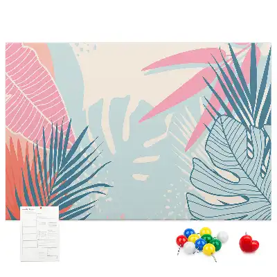 Memobord van kurk Pastelkleurige bladeren