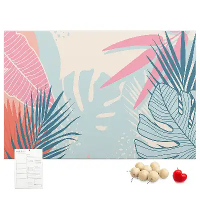 Memobord van kurk Pastelkleurige bladeren