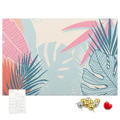 Memobord van kurk Pastelkleurige bladeren