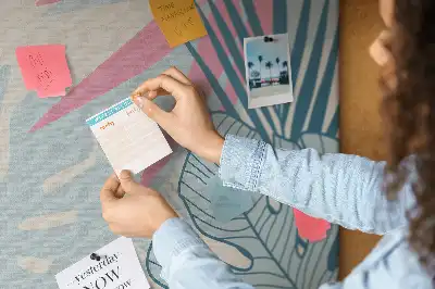 Memobord van kurk Pastelkleurige bladeren