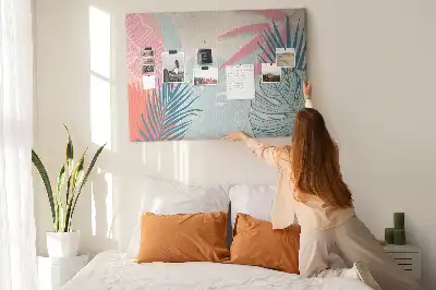 Memobord van kurk Pastelkleurige bladeren