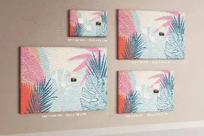 Memobord van kurk Pastelkleurige bladeren