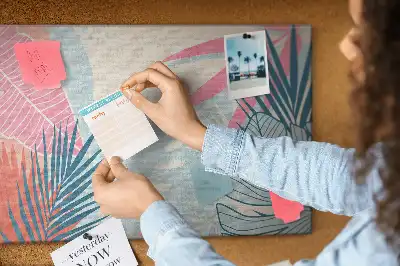 Memobord van kurk Pastelkleurige bladeren