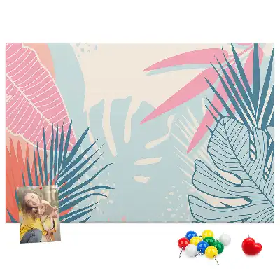 Memobord van kurk Pastelkleurige bladeren