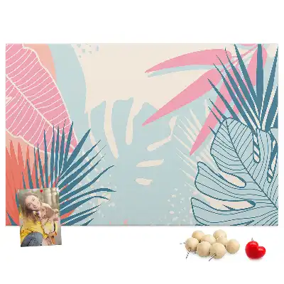Memobord van kurk Pastelkleurige bladeren