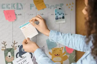 Kurk prikbord Planner voor kinderen voor een week