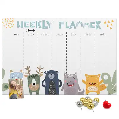 Kurk prikbord Planner voor kinderen voor een week