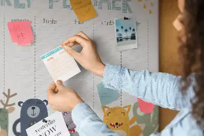 Kurk prikbord Planner voor kinderen voor een week
