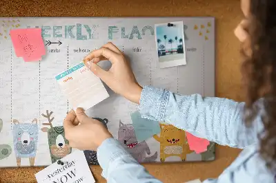 Kurk prikbord Planner voor kinderen voor een week