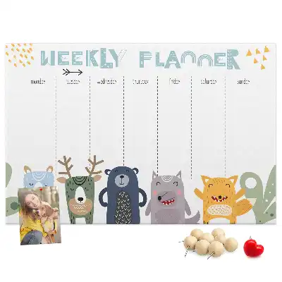Kurk prikbord Planner voor kinderen voor een week