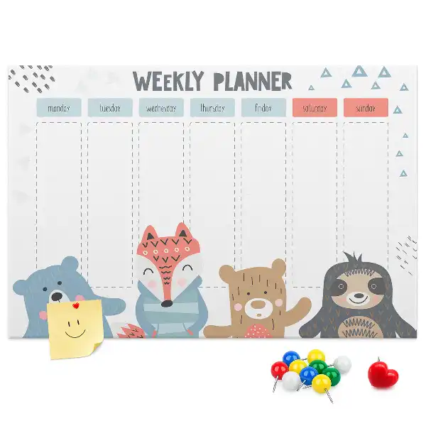 Memobord van kurk Weekschema