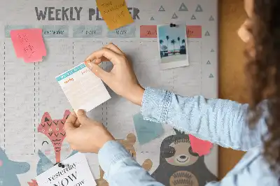 Memobord van kurk Weekschema