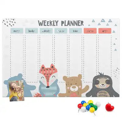 Memobord van kurk Weekschema