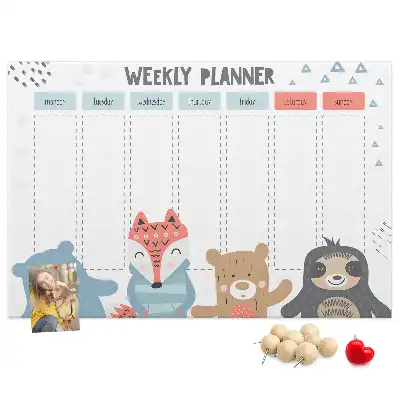 Memobord van kurk Weekschema