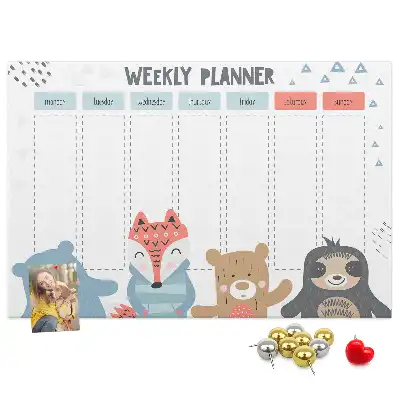 Memobord van kurk Weekschema