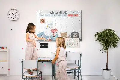 Memobord van kurk Weekschema
