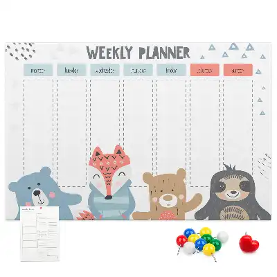 Memobord van kurk Weekschema