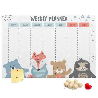 Memobord van kurk Weekschema