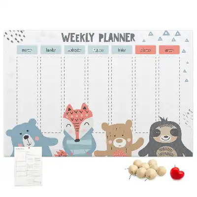 Memobord van kurk Weekschema