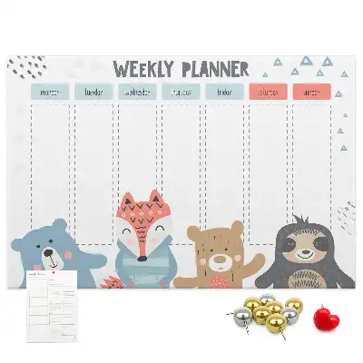 Memobord van kurk Weekschema