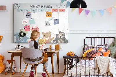 Memobord van kurk Weekschema