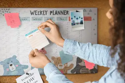 Memobord van kurk Weekschema