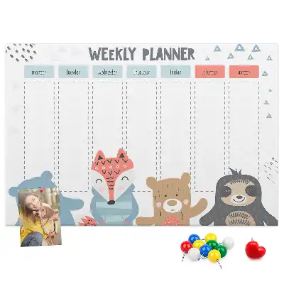 Memobord van kurk Weekschema