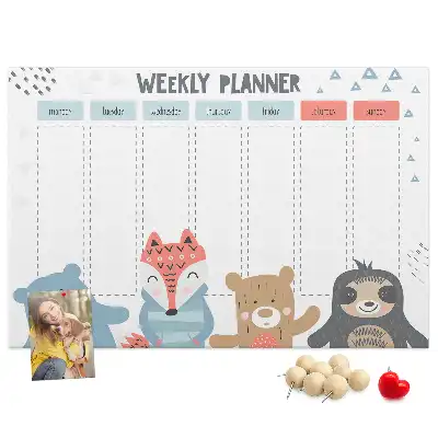 Memobord van kurk Weekschema