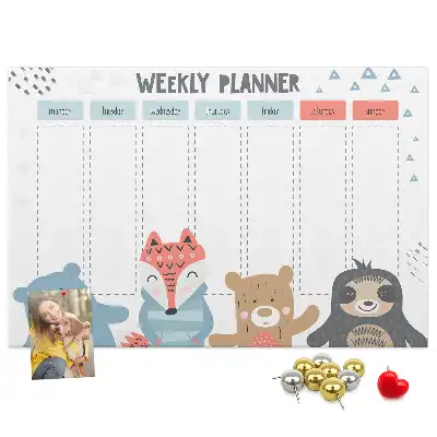 Memobord van kurk Weekschema