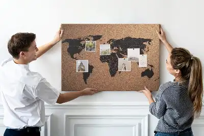Kurk prikbord Minimalistische omtrek van continenten