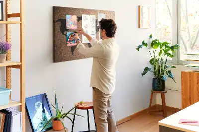 Kurk prikbord Minimalistische omtrek van continenten