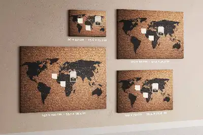 Kurk prikbord Minimalistische omtrek van continenten