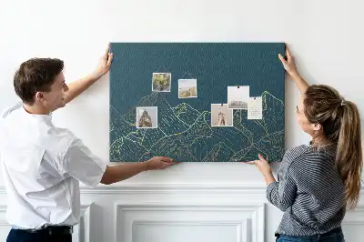 Memobord van kurk Schets van bergen