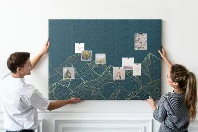 Memobord van kurk Schets van bergen